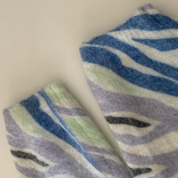 Betta Pastel Zebra Print Mohair Alpaca Blend Sweater - Picture 4 of 8